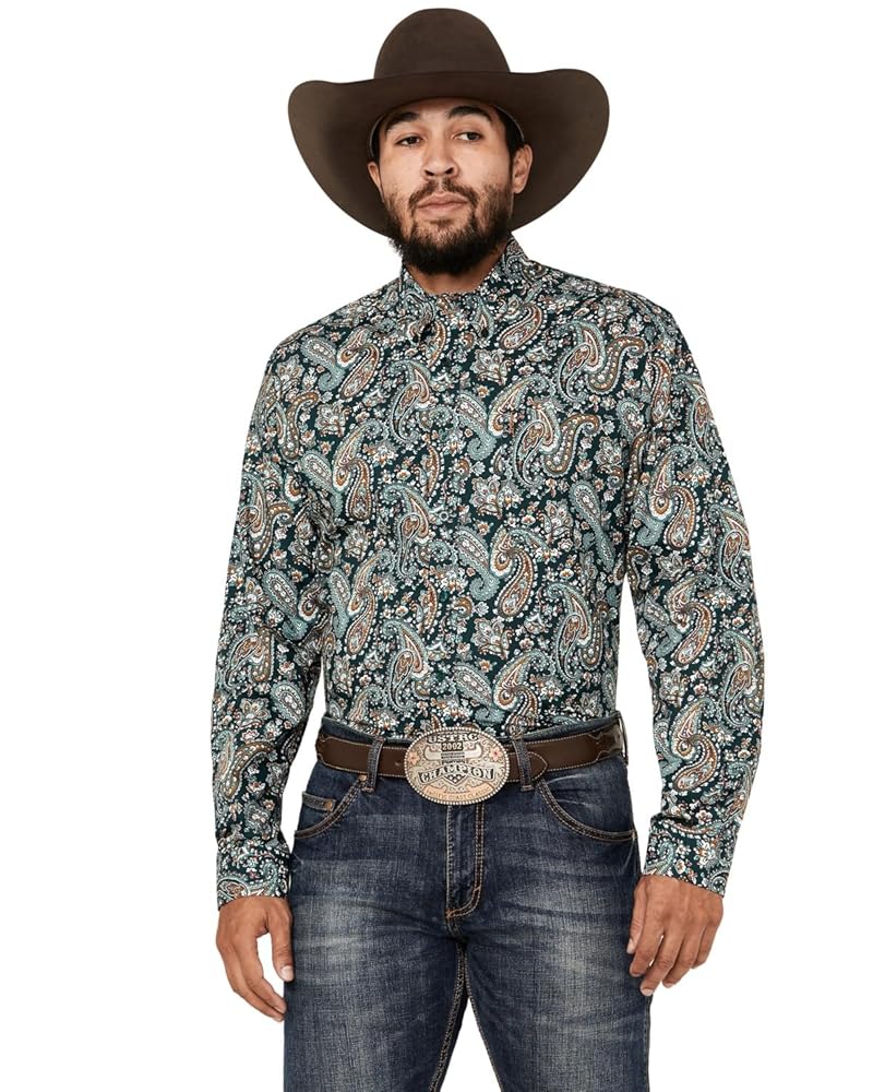 Amazon.com: Cinch Men's Paisley Print Long Sleeve Button